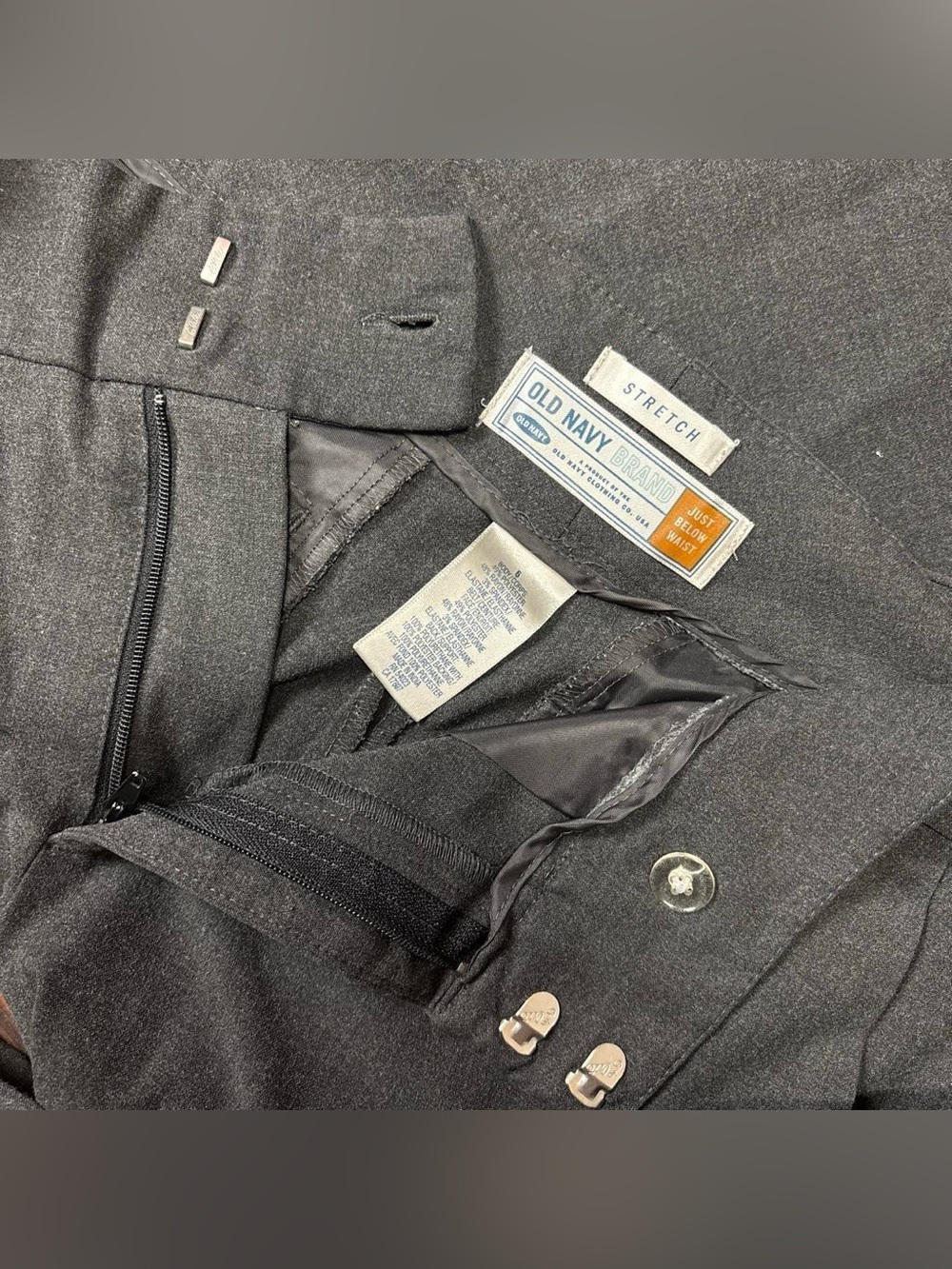Dark Grey Wide Leg Old Navy Trouser Pants Size 6 - Picture 4 of 6